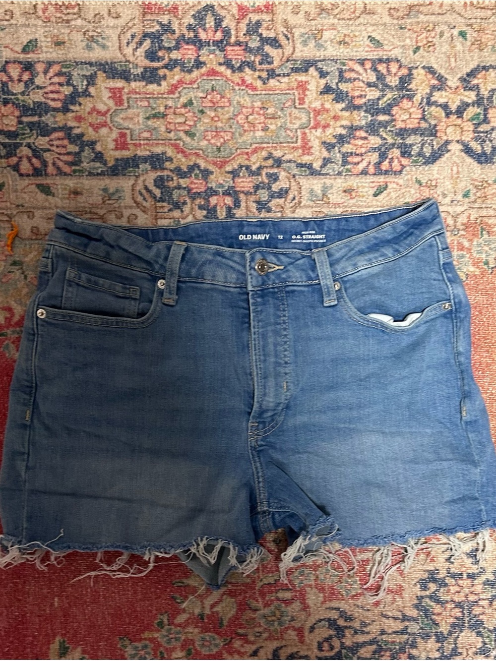 Old Navy Blue Denim Cutoff Shorts with Frayed Hem
